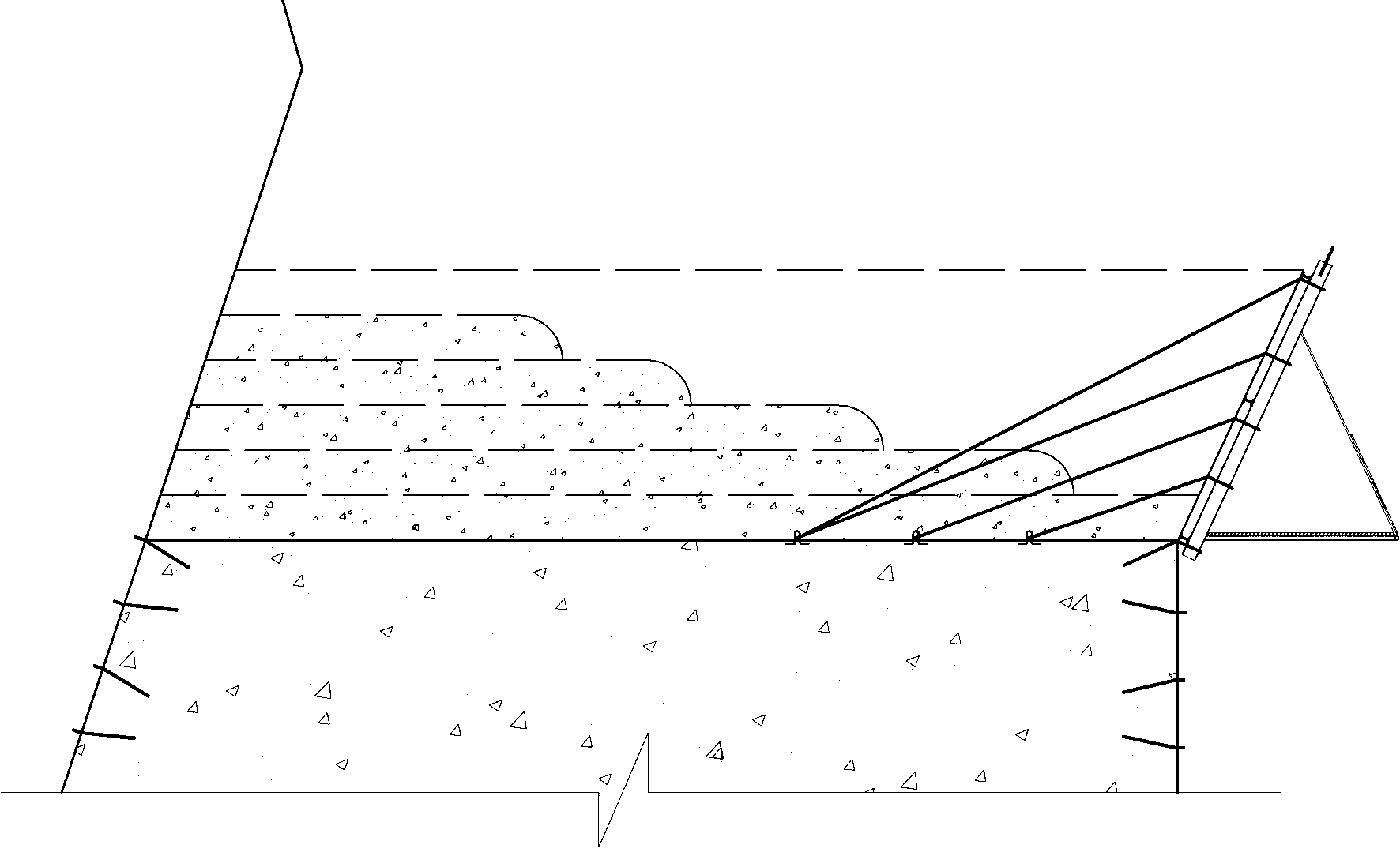 Dam stilling pool prefabricated gallery crowned arch steel template