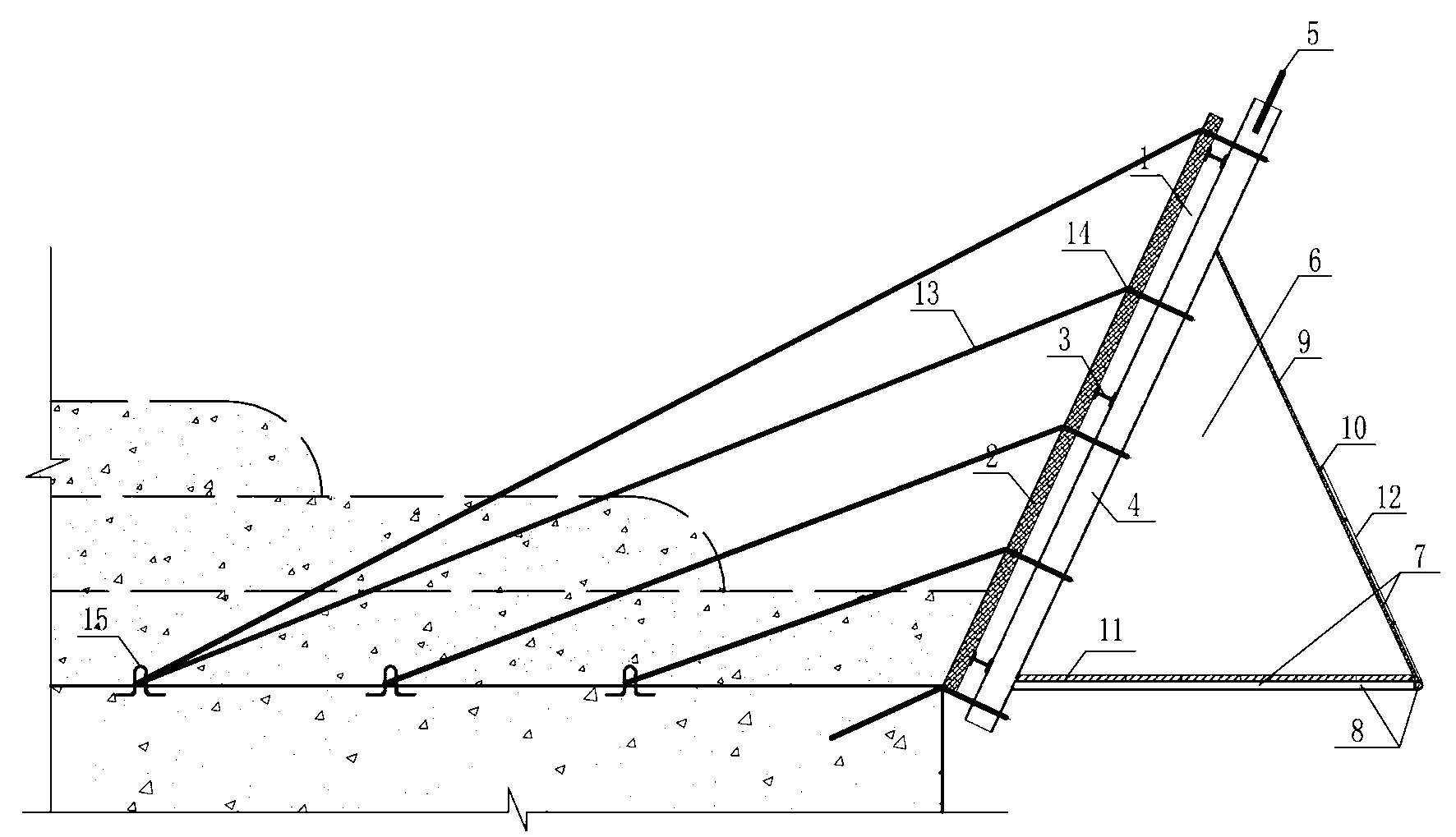 Dam stilling pool prefabricated gallery crowned arch steel template