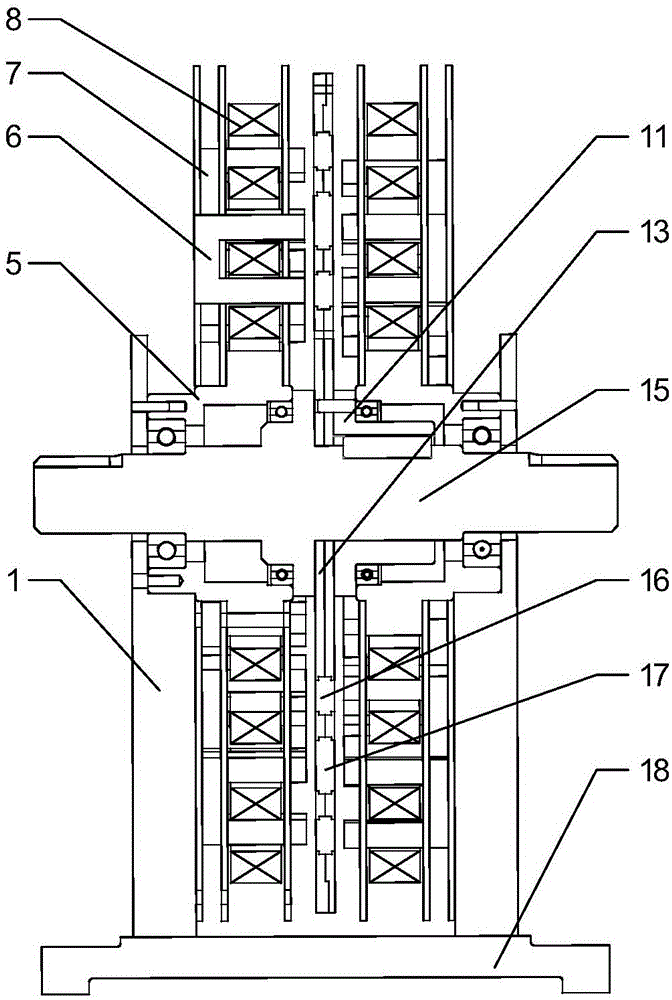 Disc-type double-cross-chain magnetic-concentrating transverse magnetic field motor