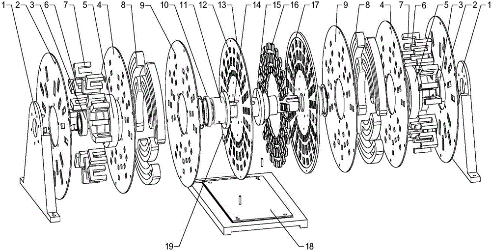 Disc-type double-cross-chain magnetic-concentrating transverse magnetic field motor