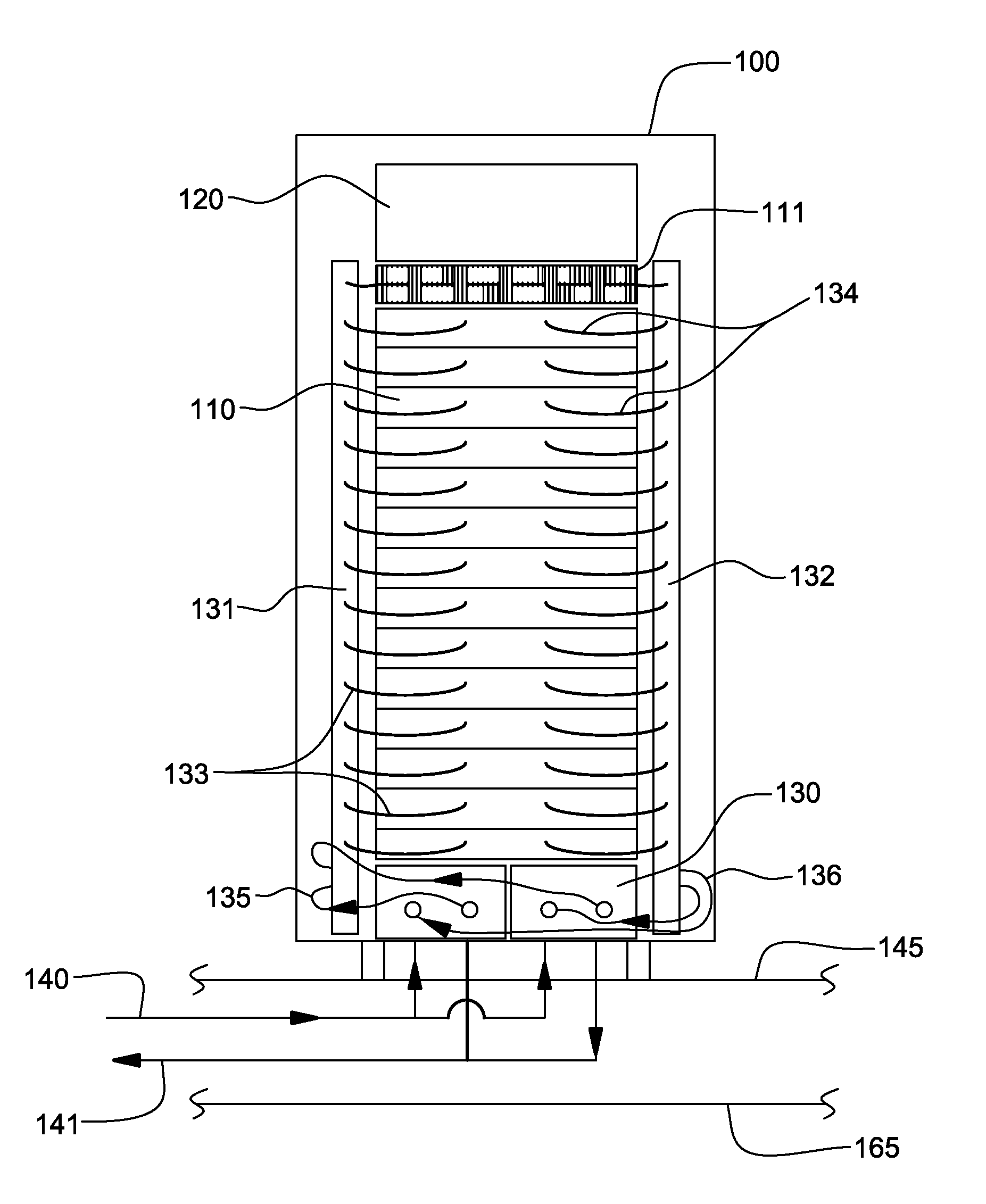 Valve controlled, node-level vapor condensation for two-phase heat sink(s)