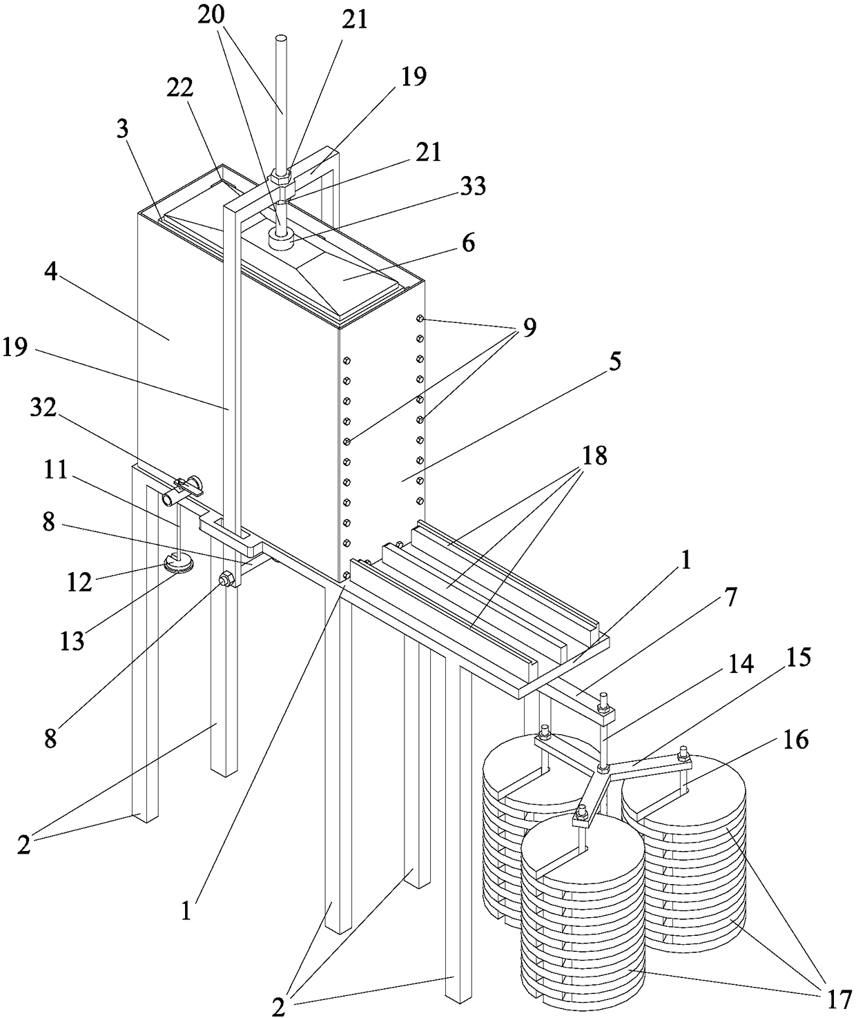 High-pressure hydration consolidation retention box device of geosynthetic clay liner