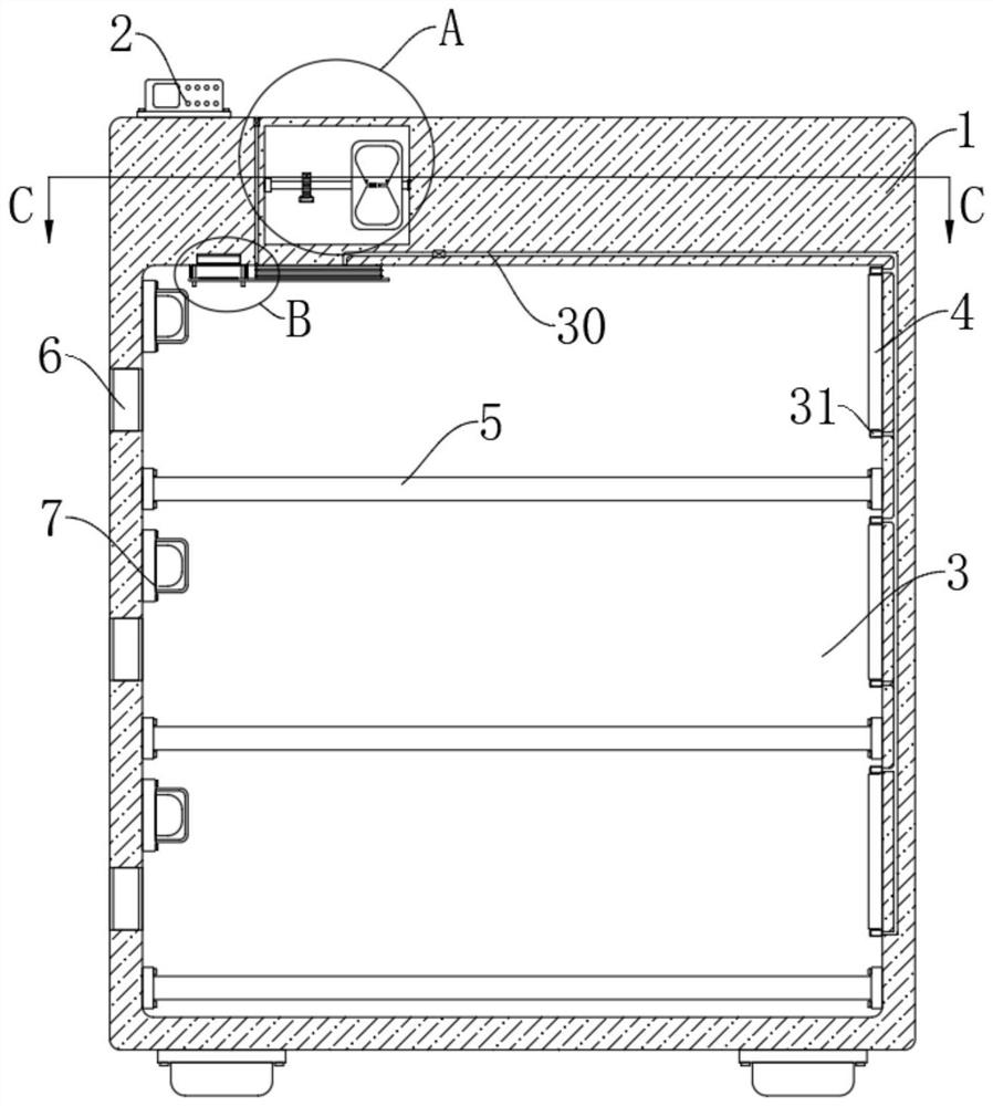 Domestic shoe cabinet with active disinfection module