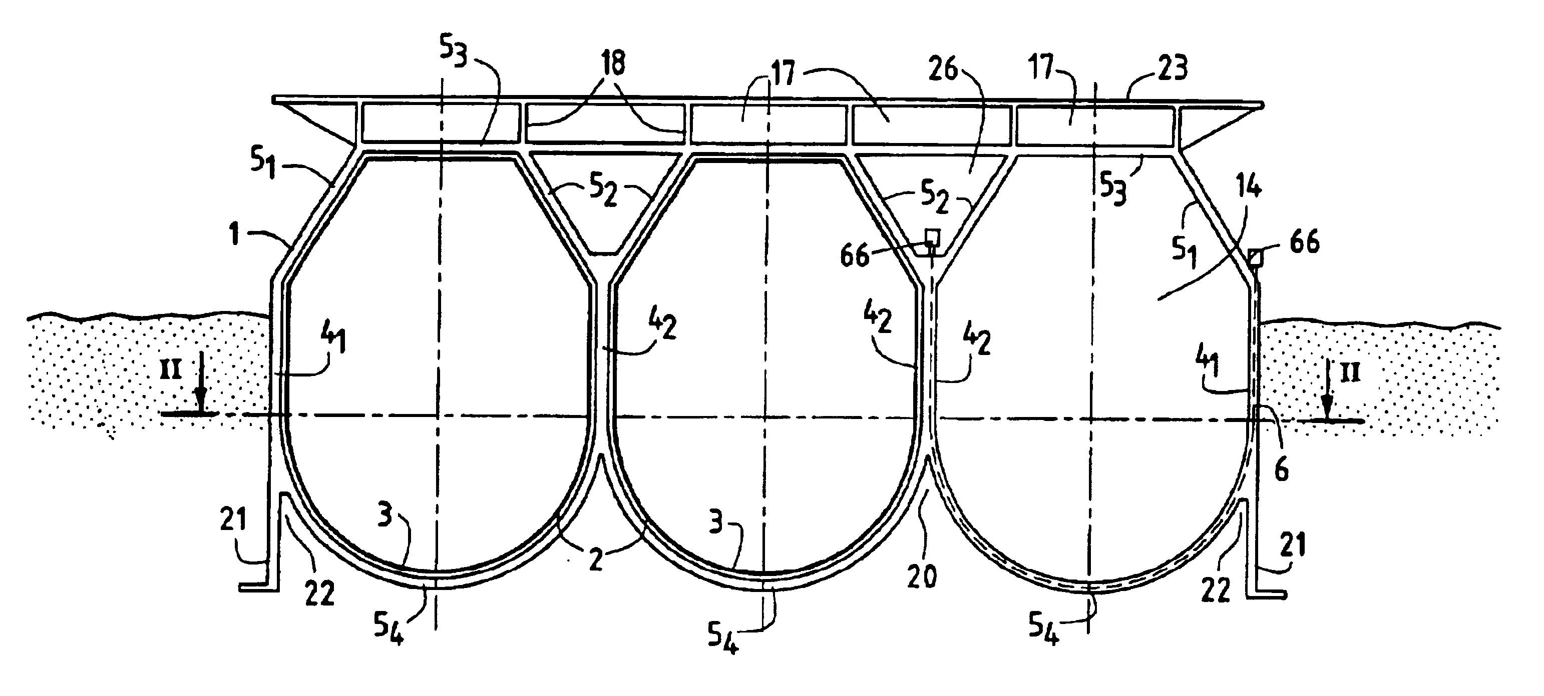 Liquefied gas storage barge with concrete floating structure