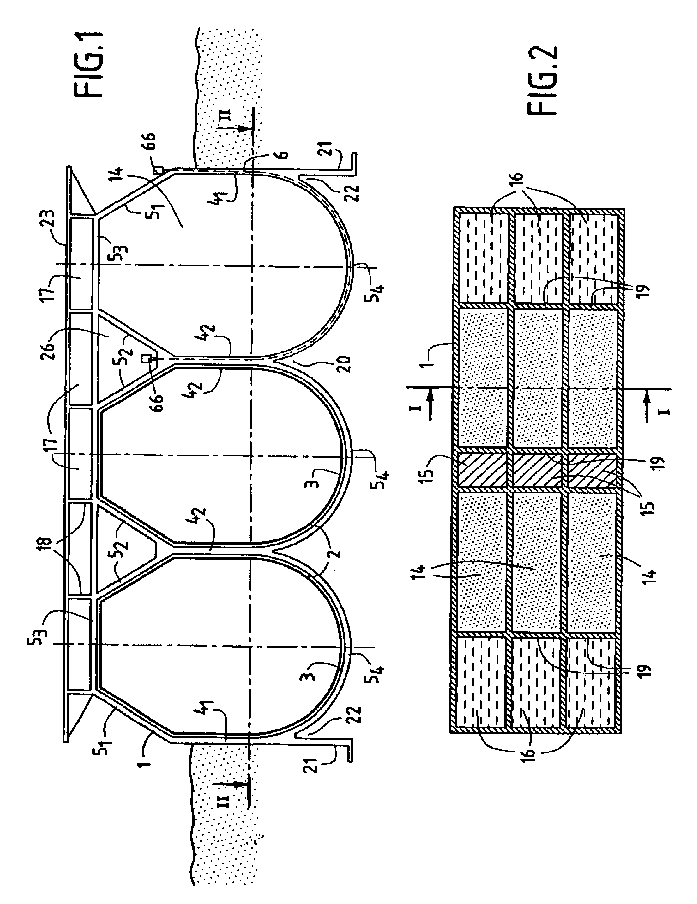 Liquefied gas storage barge with concrete floating structure