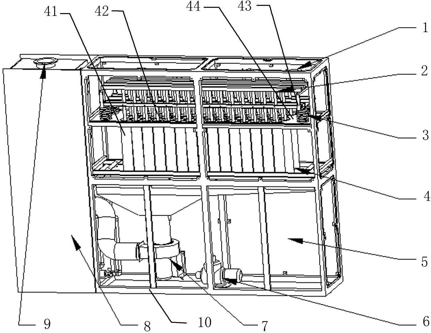 Integrated waste gas treatment device