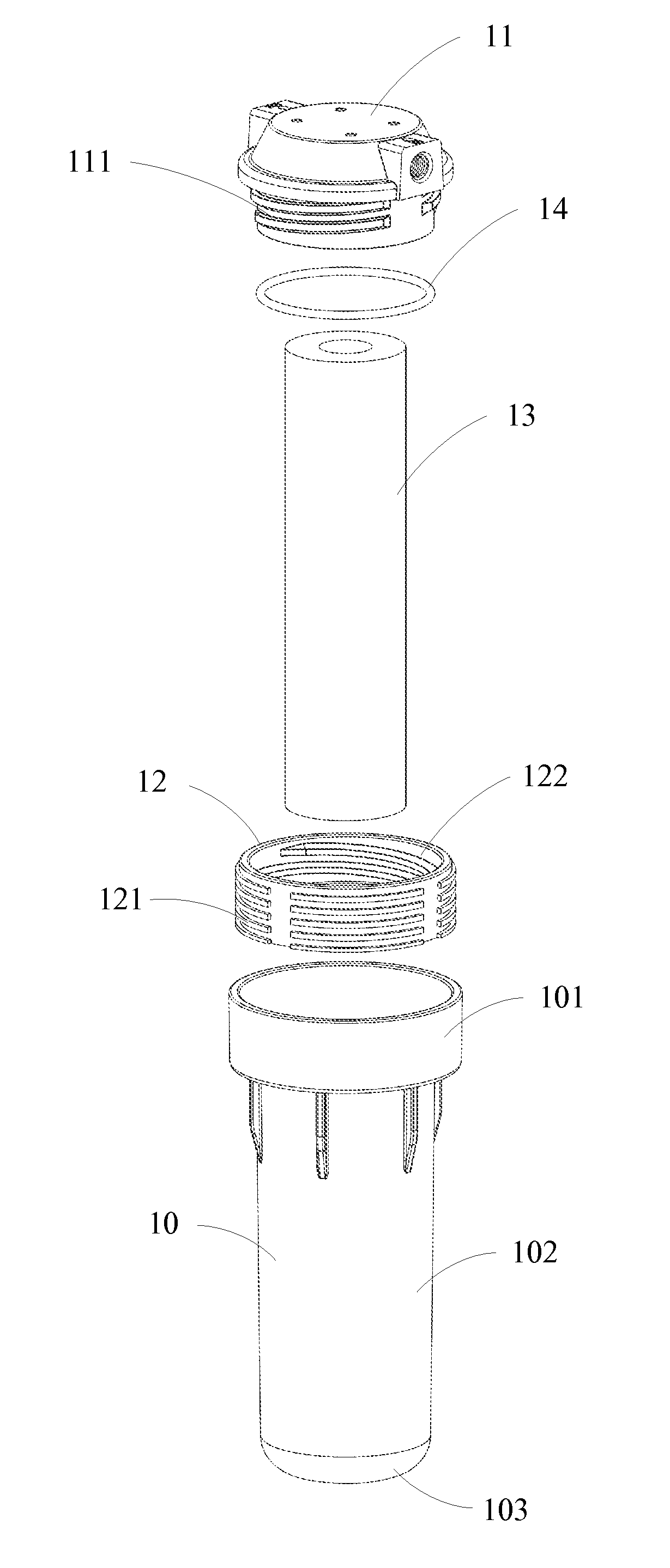 Filter cartridge having double threads