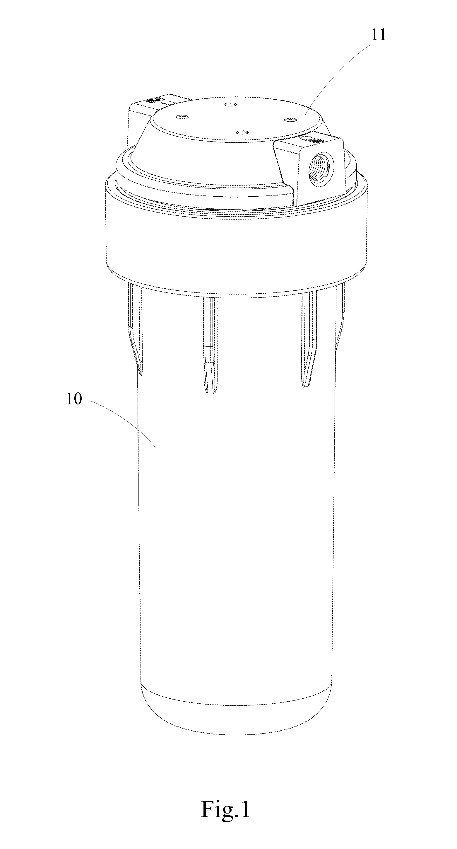 Filter cartridge having double threads