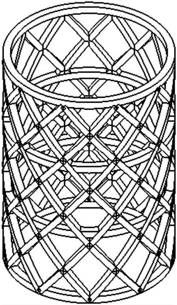 Preparation method for cylindrical composite grid structure