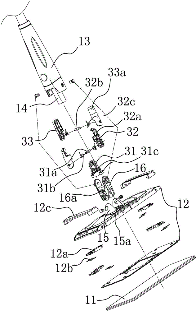 Flat mop with water screw-out and spray functions