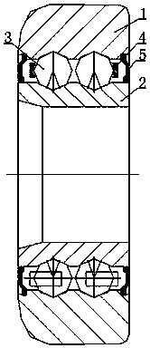 A six-point contact double-row ball roller bearing and its groove processing method and device