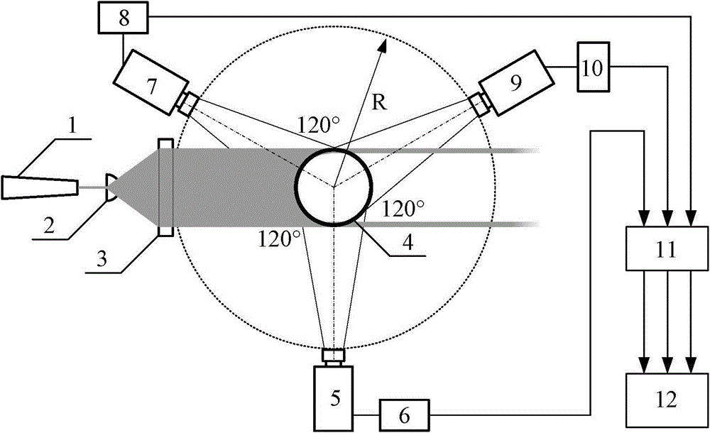 Measuring device and method for particle movement trajectory in two-phase flow system