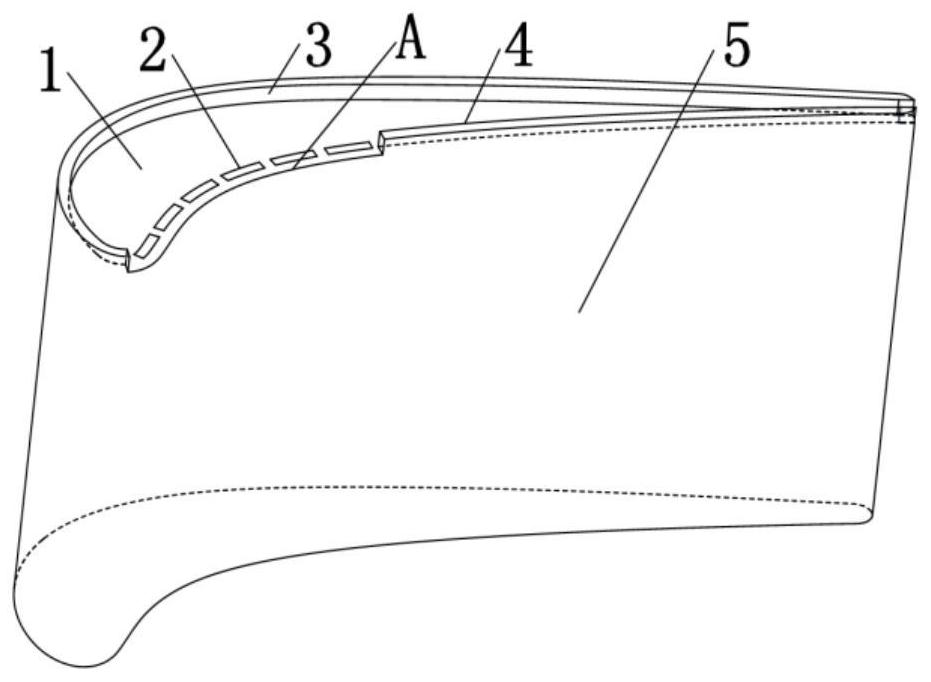 Interrupted groove blade top structure with transverse seam holes for turbine blade