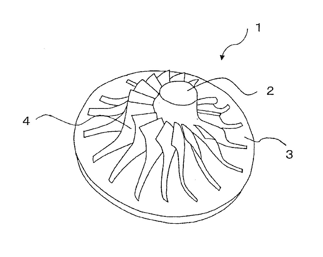 Al alloy cast impeller for compressor and process for producing same