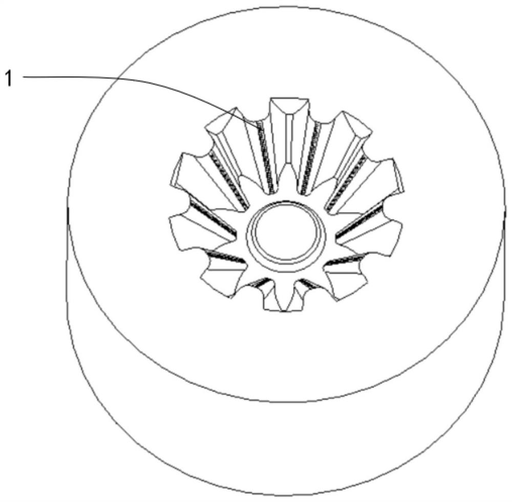 Hot forging die of gear and surface high-temperature self-lubricating treatment method thereof