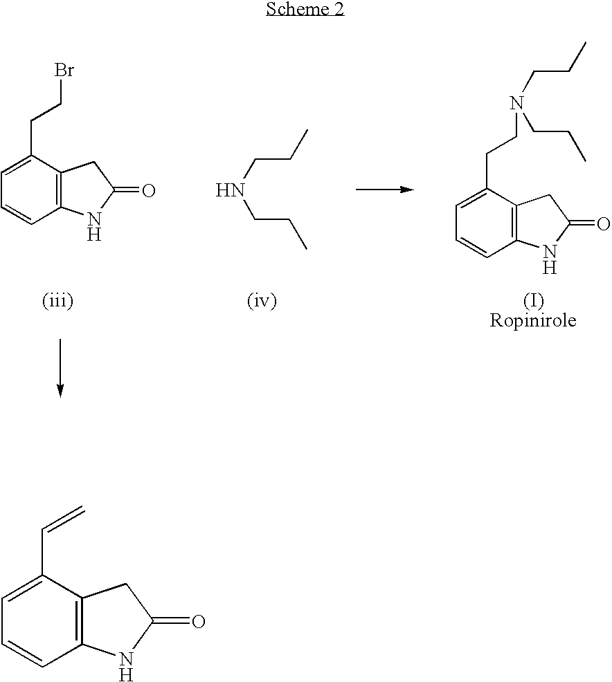 Process for the preparation of 4-(2-dipropylaminoethyl)-1,3-dihydro-2H-indol-2-one hydrochloride