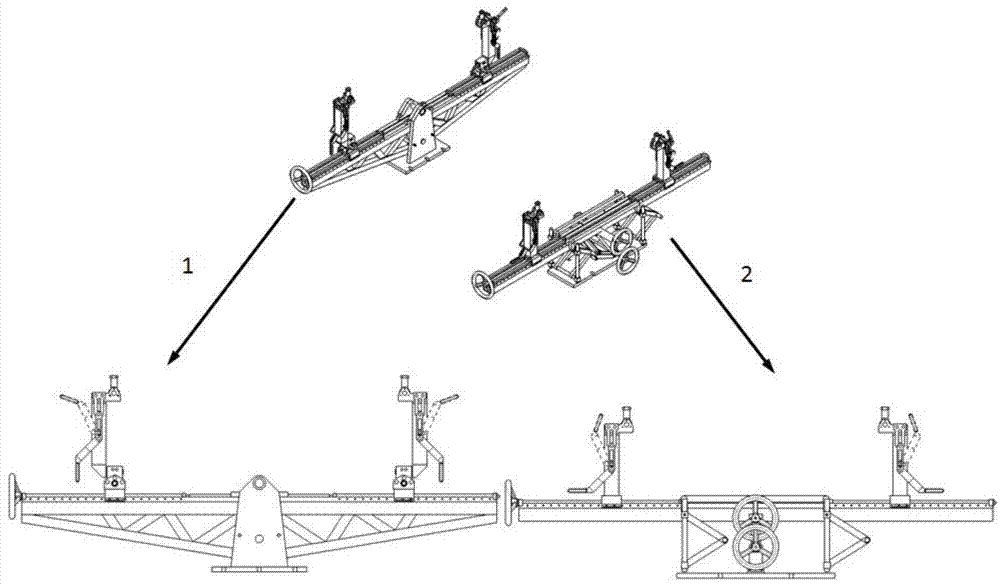 Finished automobile rigidity experiment bench and clamping method of experiment bench