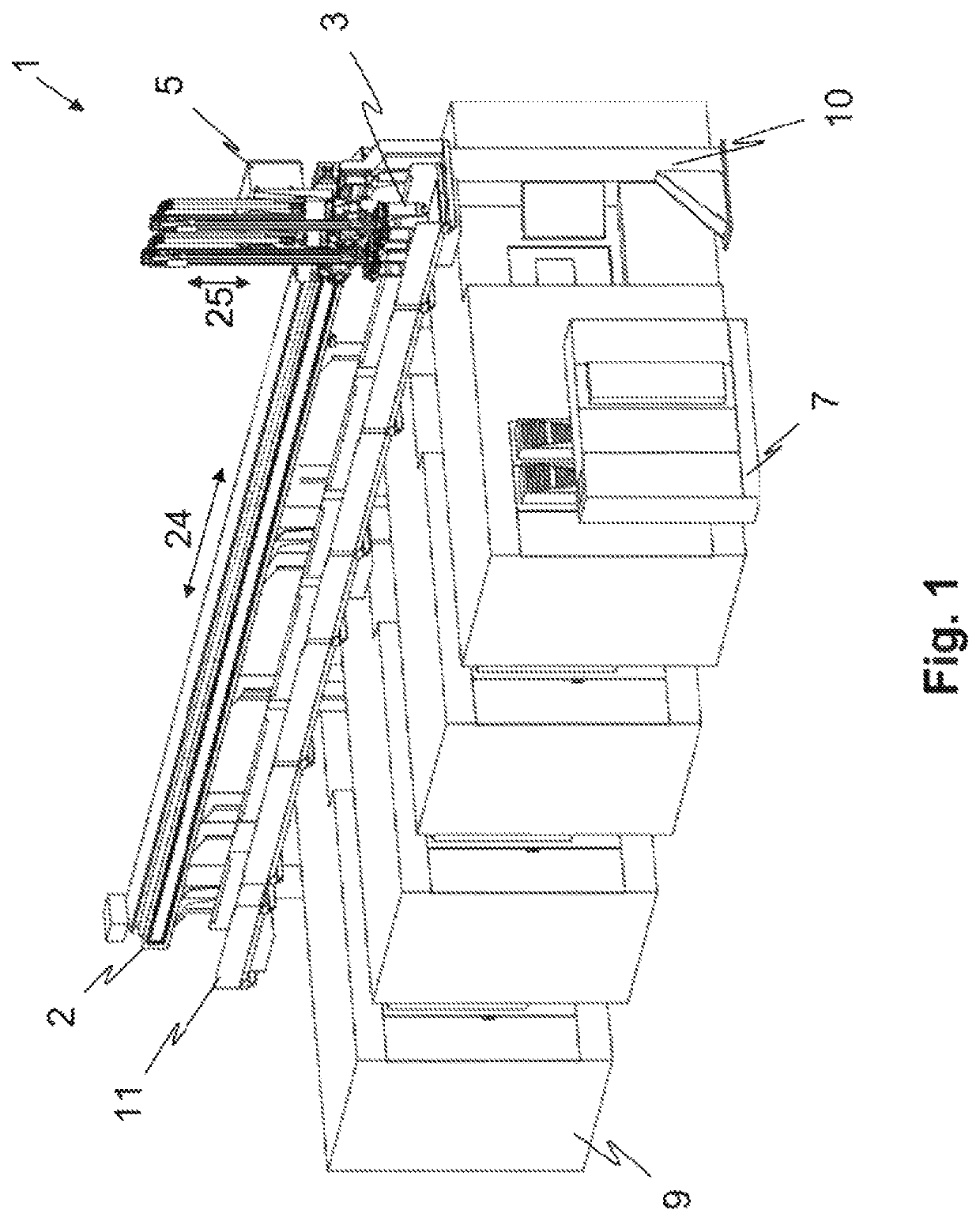 Gantry loader with gripper and energy store