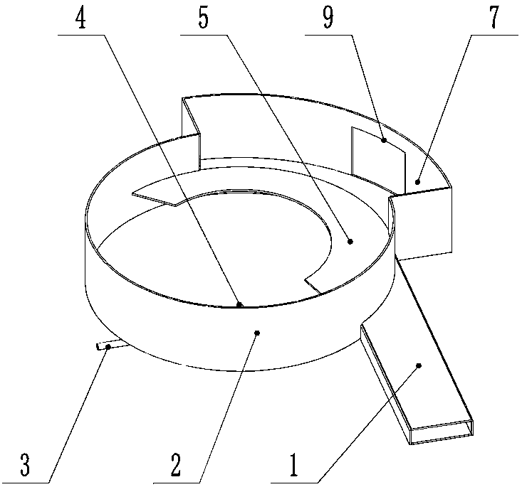 Sand discharge funnel