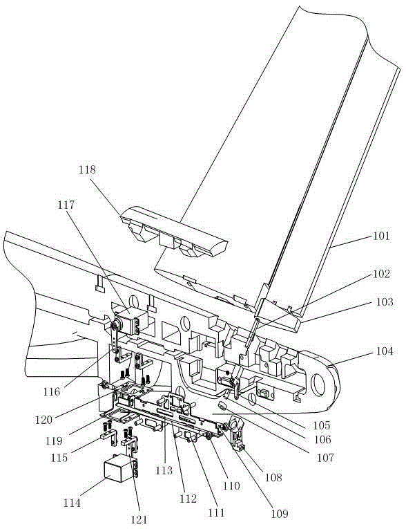 Built-in V tail vane surface driving mechanism