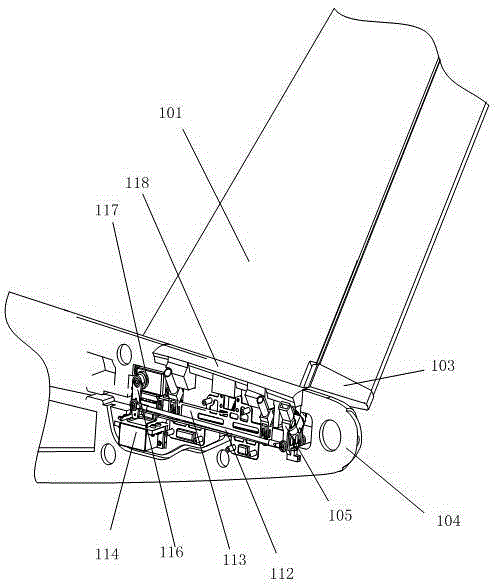 Built-in V tail vane surface driving mechanism