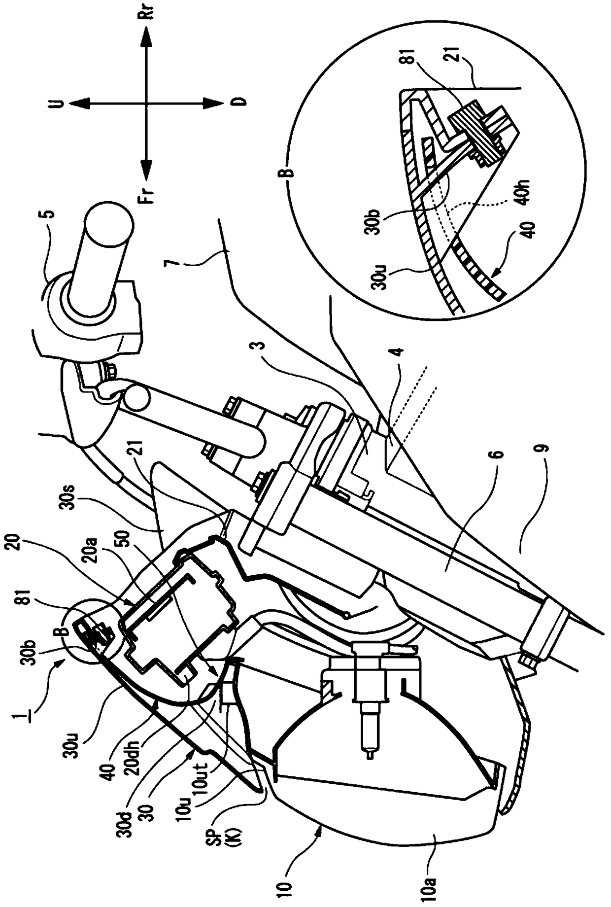 Front structure of saddle-riding vehicle