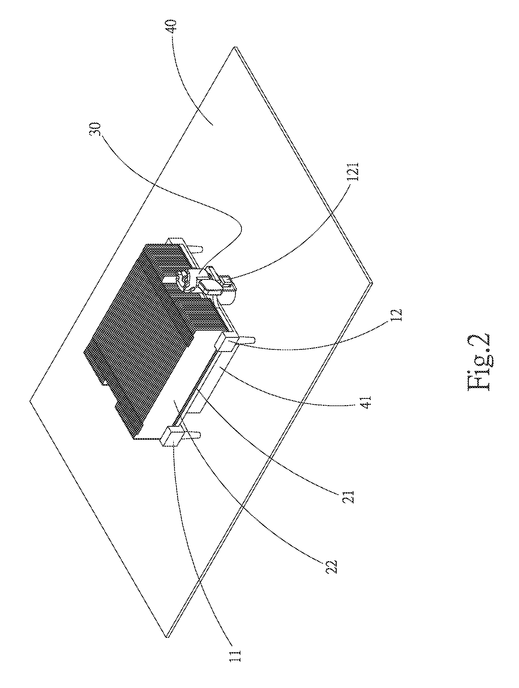 Heat sink fastening device and thermal module assembly using same