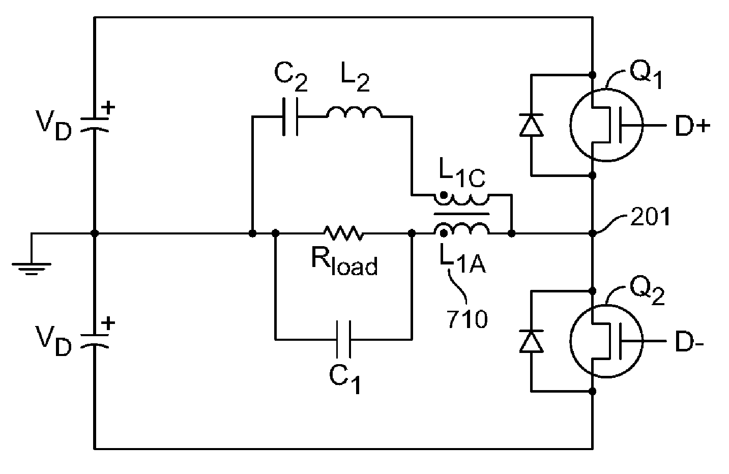 Method and apparatus for implementing soft switching in a class D amplifier