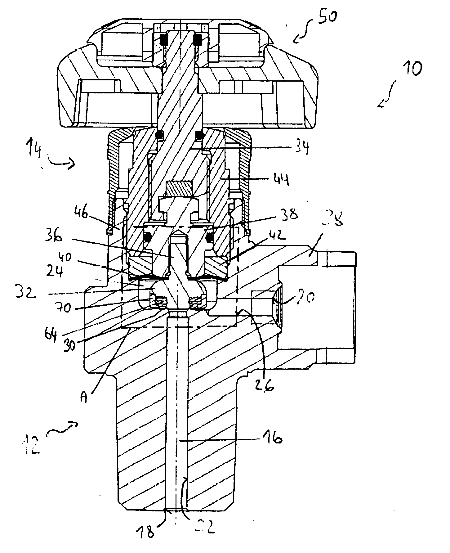 Valve, namely for bottles for ultra-high purity gas