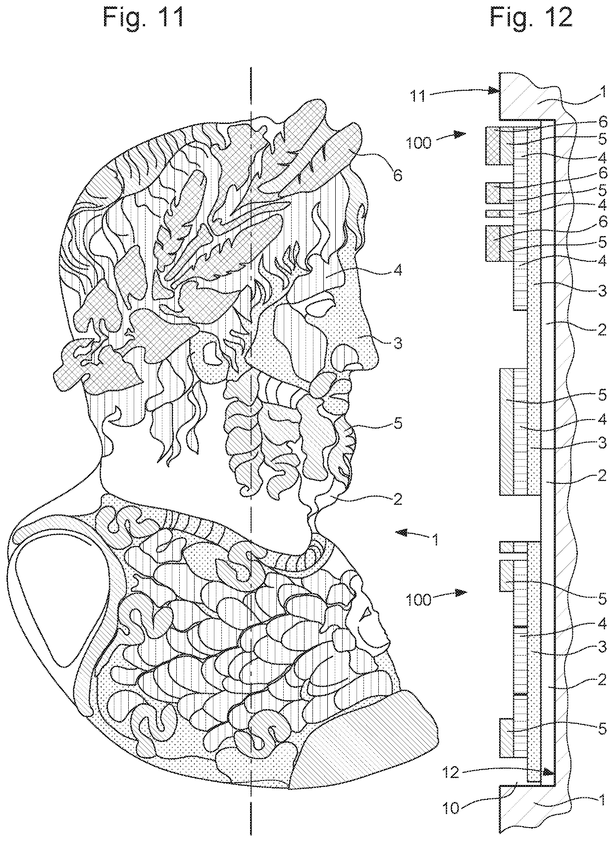 Method for producing a multi-decoration and/or multicoloured horological component having a ceramic structure