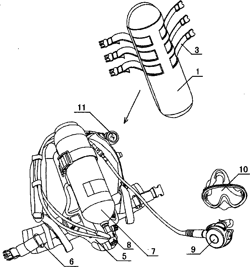 Mining amphibious breathing self-rescuer with protecting cap