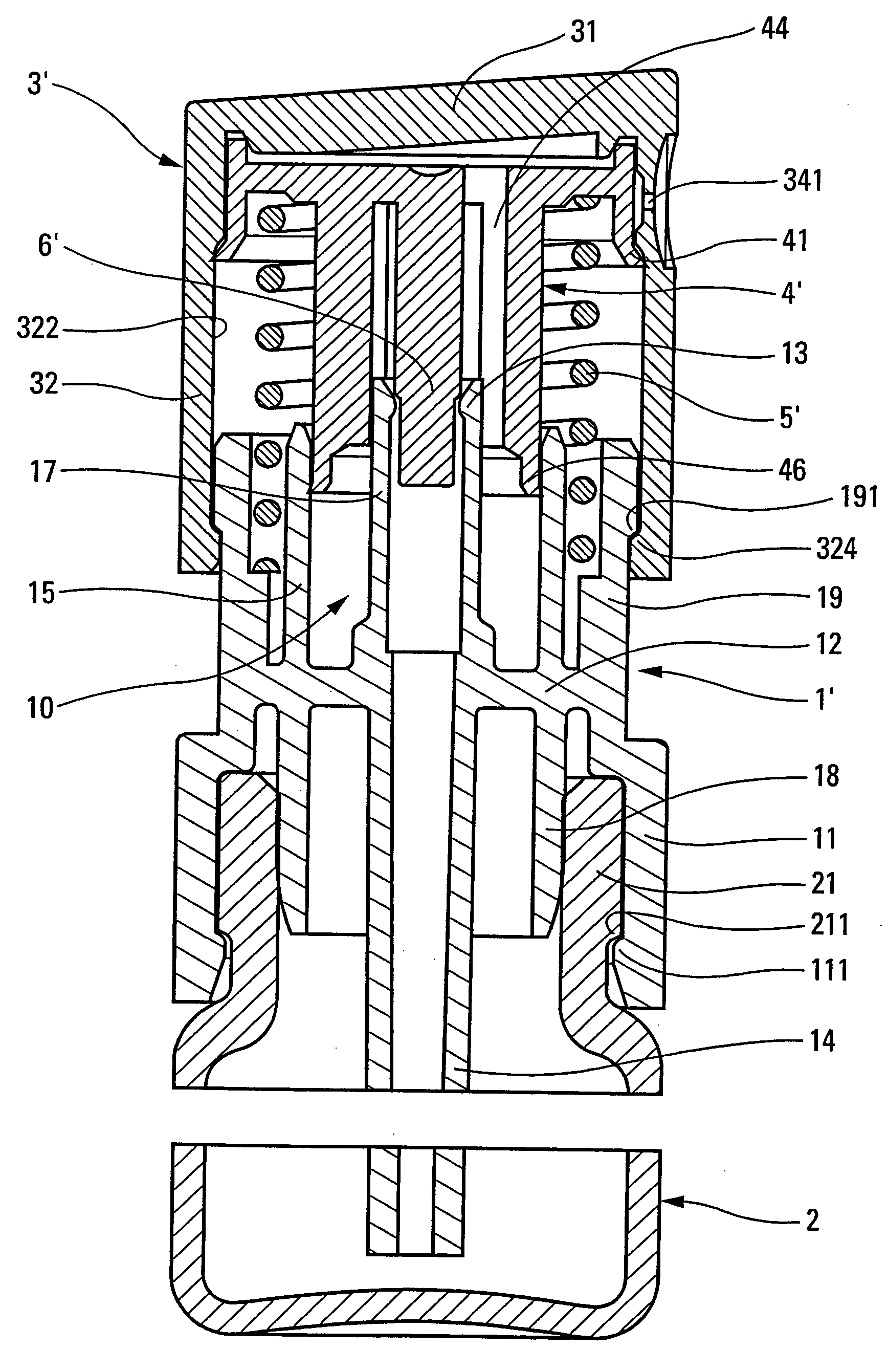 Fluid dispenser member and a dispenser including such a member