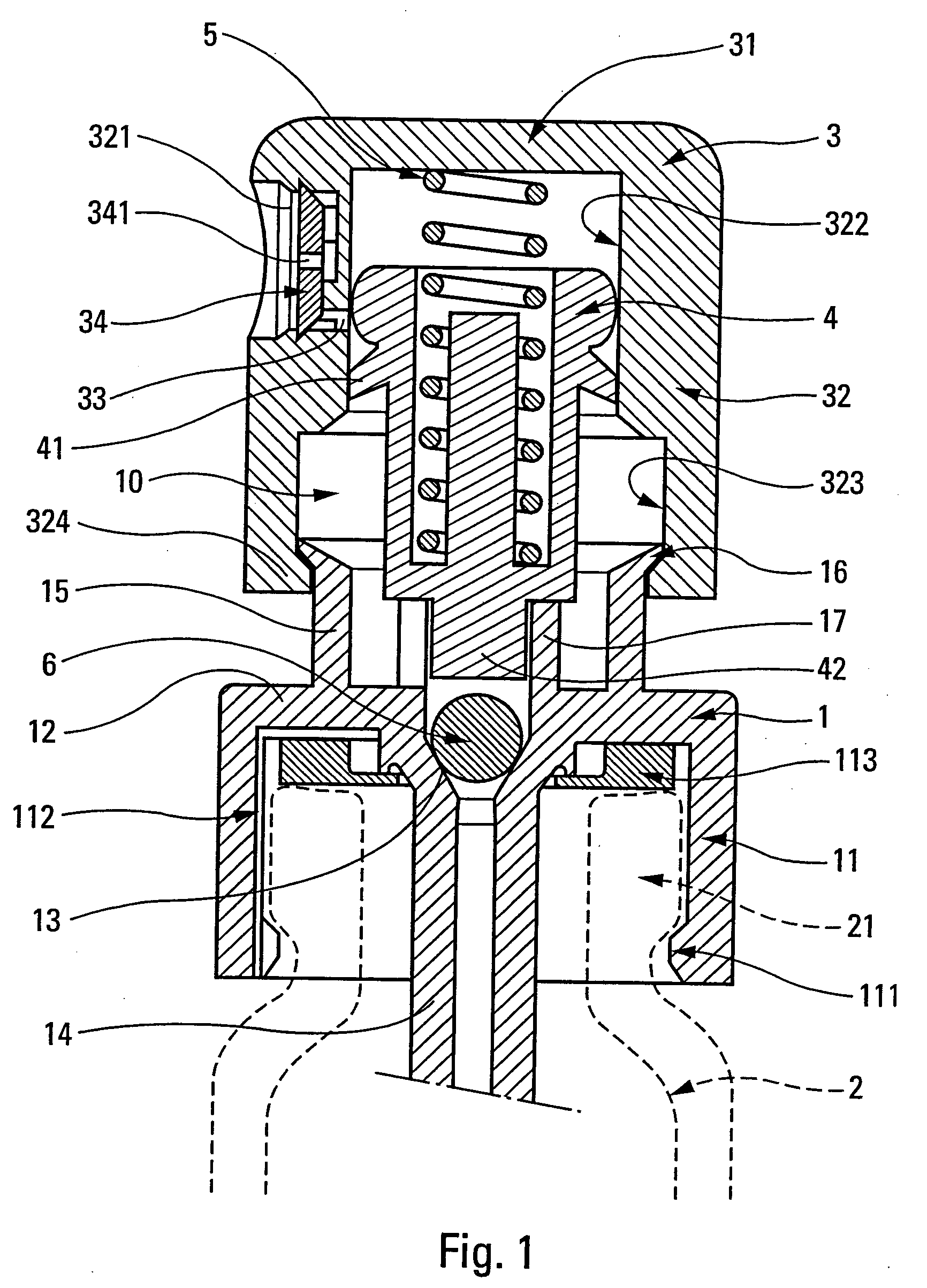 Fluid dispenser member and a dispenser including such a member