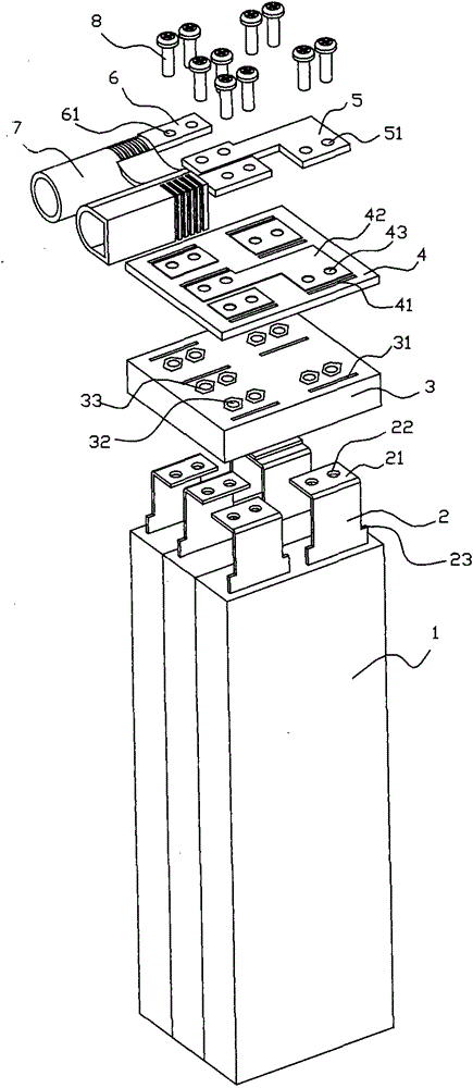 A kind of output structure of lithium battery pack