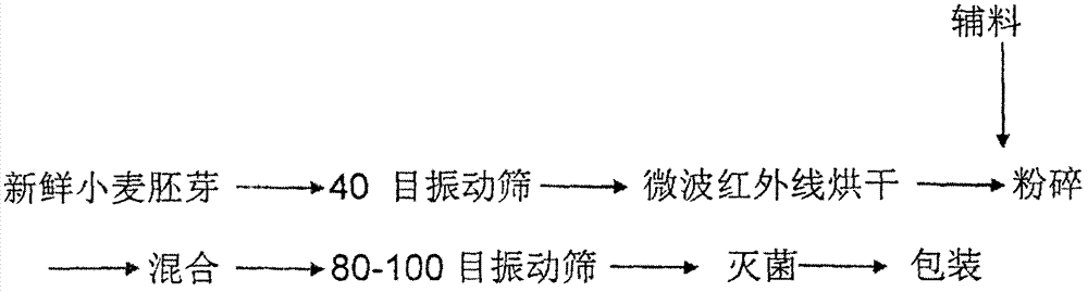 Wheat germ healthy food and preparation method thereof