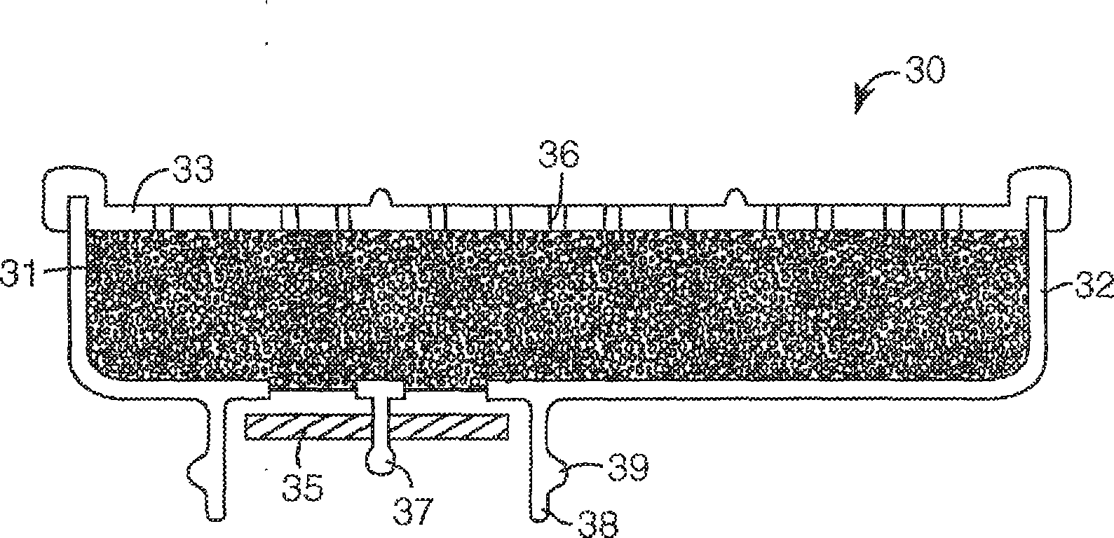 Particle-containing fibrous web