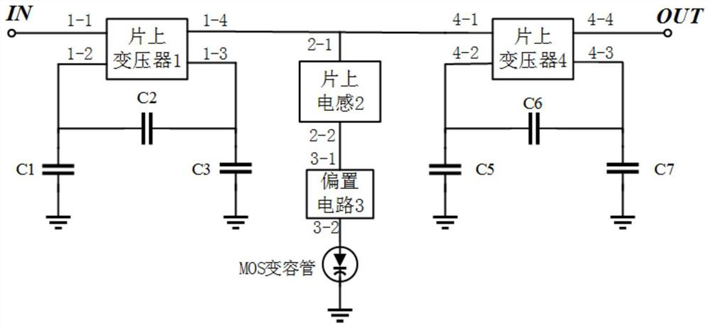 On-chip transformer-based transmission zero tunable filter