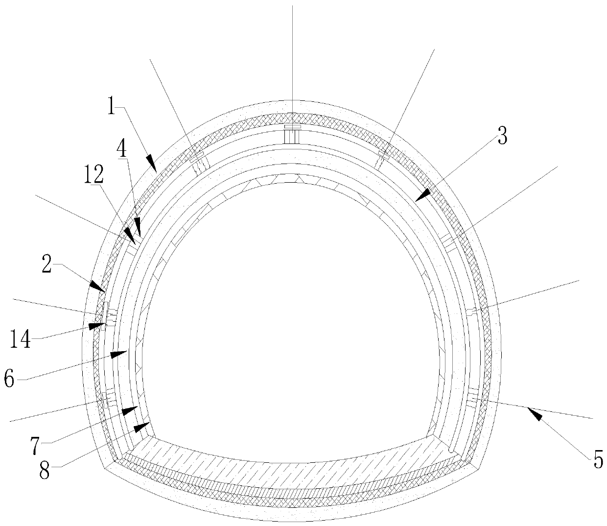 Space joint support structure and support method for water-rich broken strata tunnel