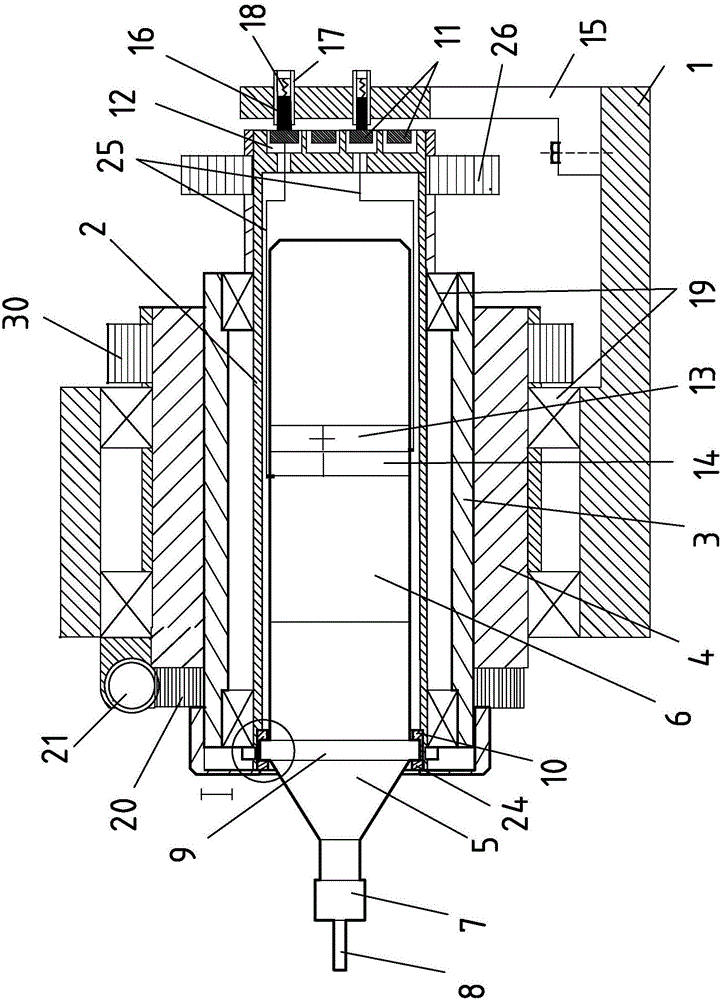 Ultrasonic helical hole milling device and machining method