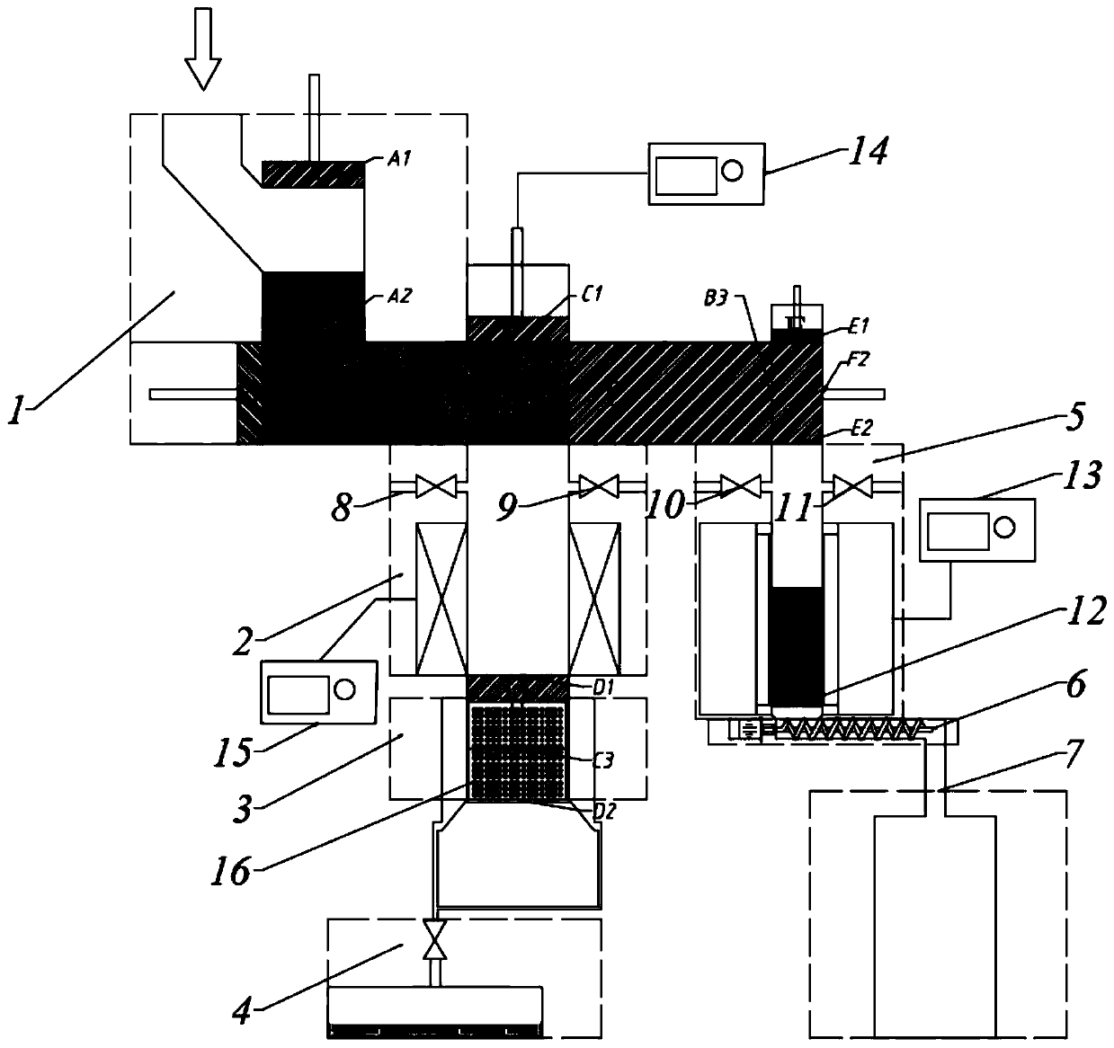 A device and method for treating organic matter with high moisture content