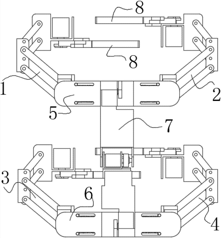 Four-claw type humanoid pipe climbing robot