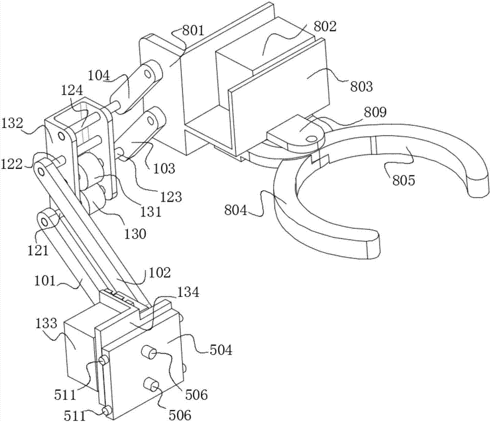 Four-claw type humanoid pipe climbing robot