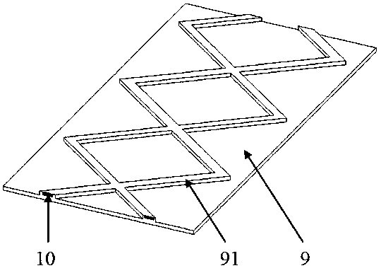 Molding equipment and method for continuous-fiber-reinforced cross-rib metal plate