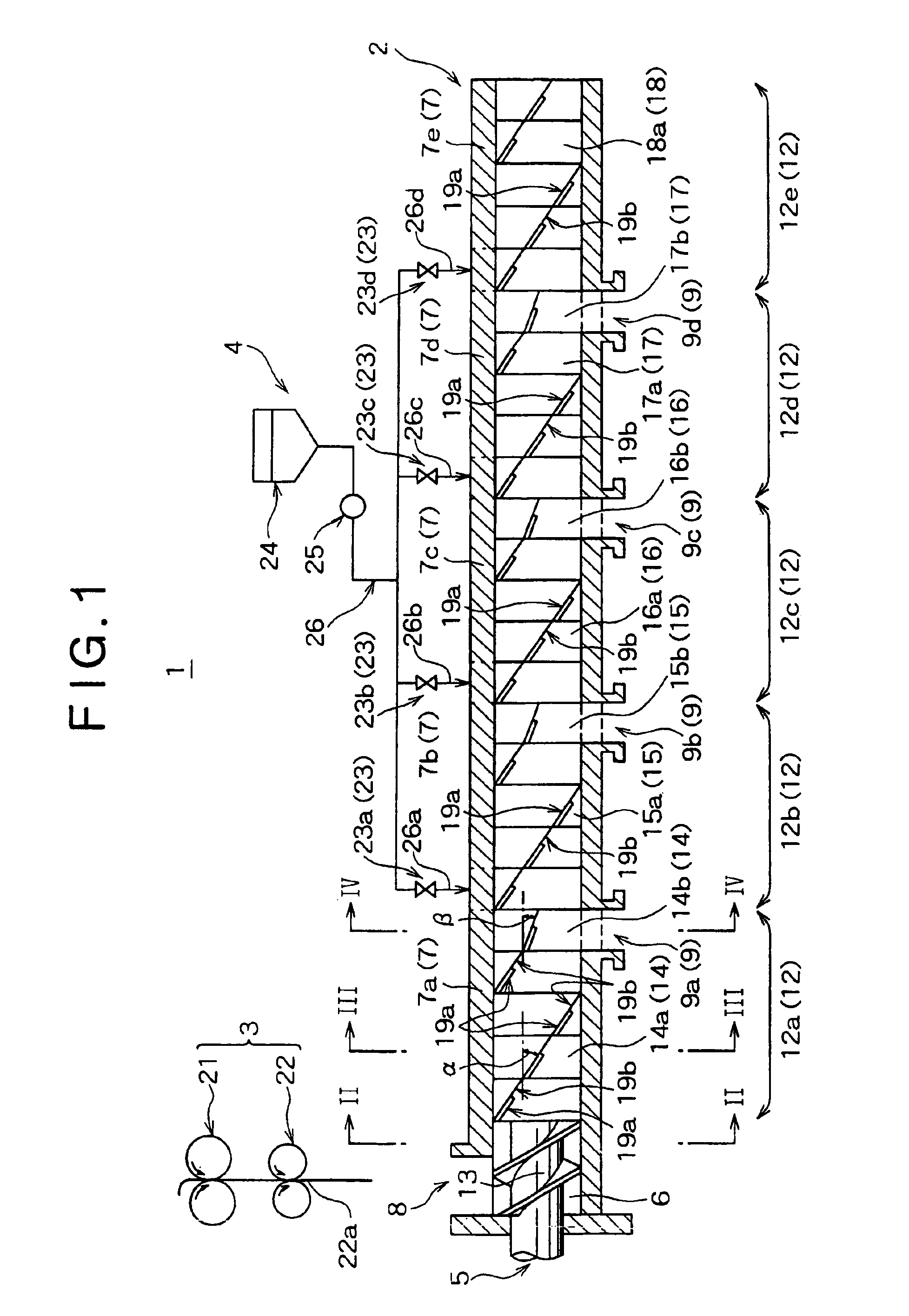 Kneading apparatus, including selectable discharge ports, for kneading rubber or rubber compositions