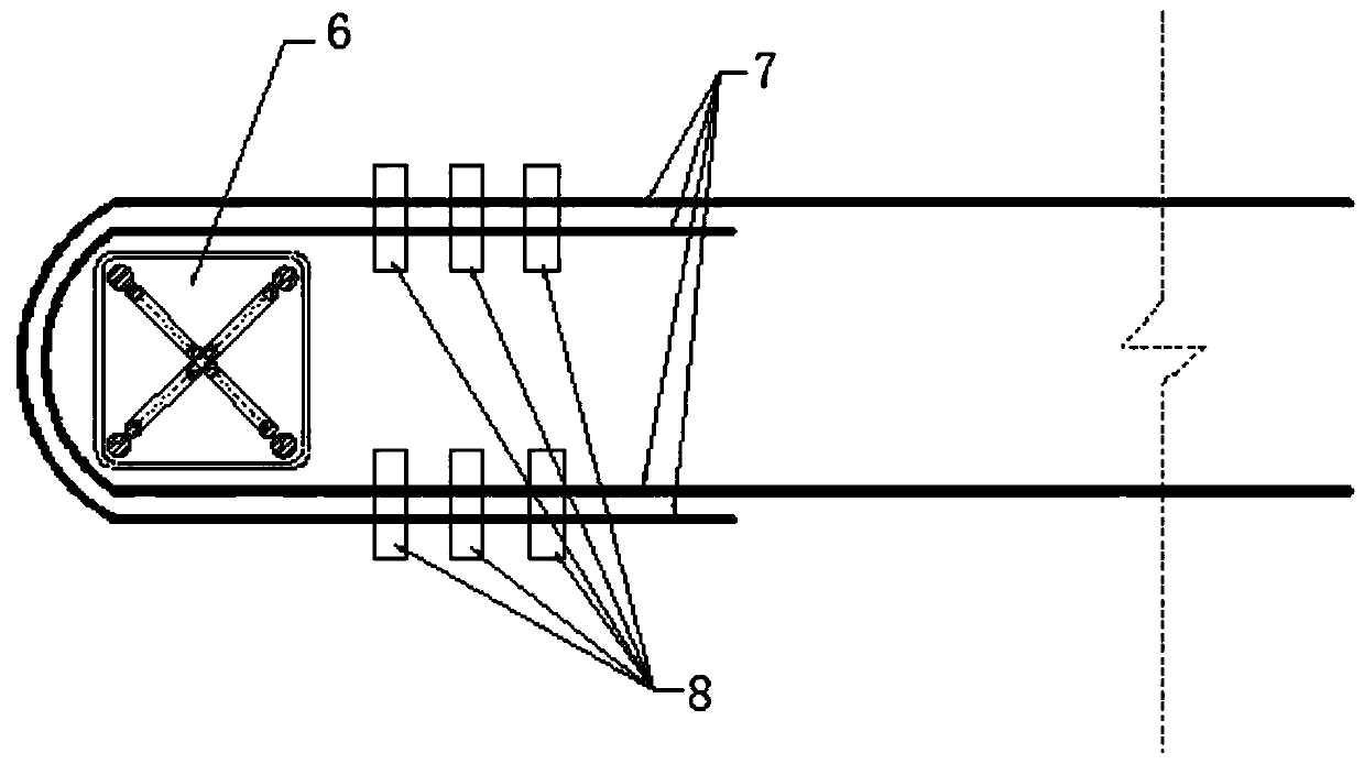 Spaced secondary arch frame and long anchor cable lock foot composite construction method for supersoft rock tunnel