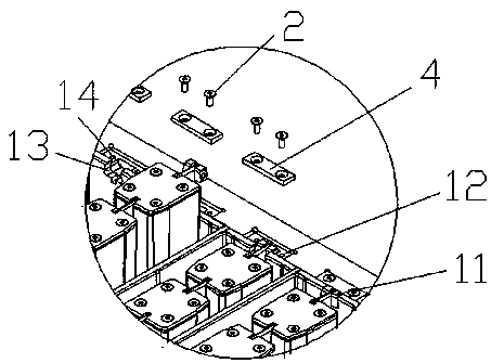 Brick making die structure with hanging rods and cores flexibly replaced