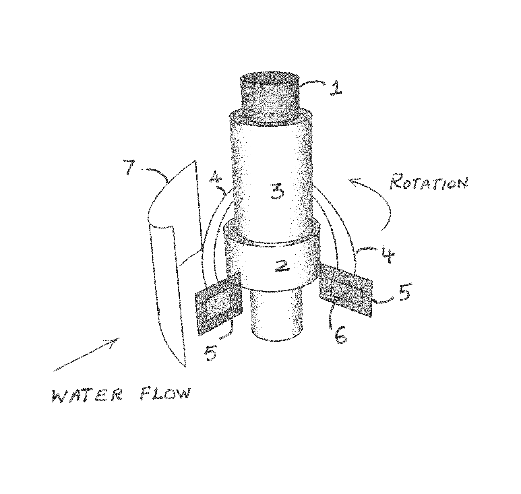 Wave and water energy converter mounted on bridge supports