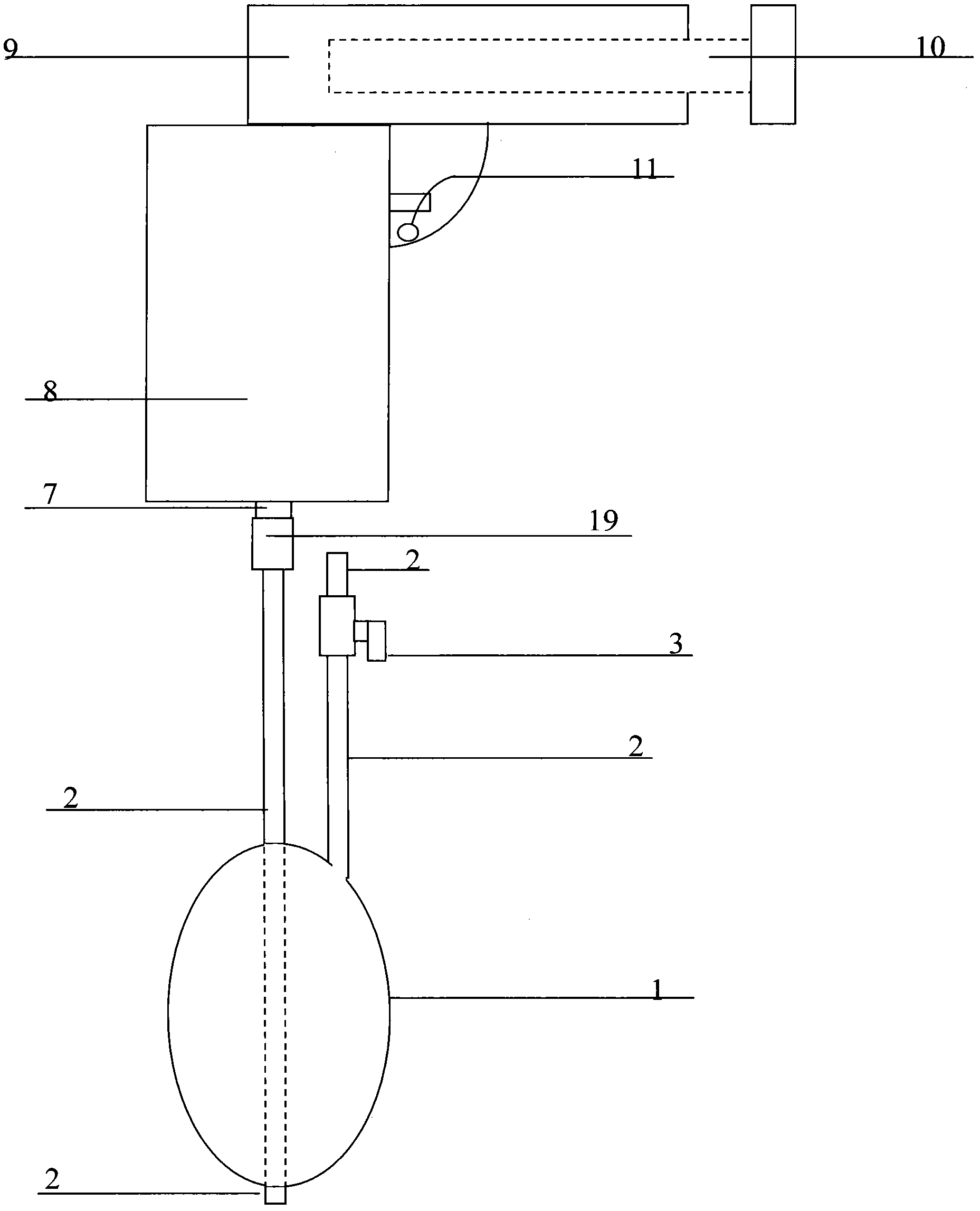 Air pressure type sewer pipe dredging device