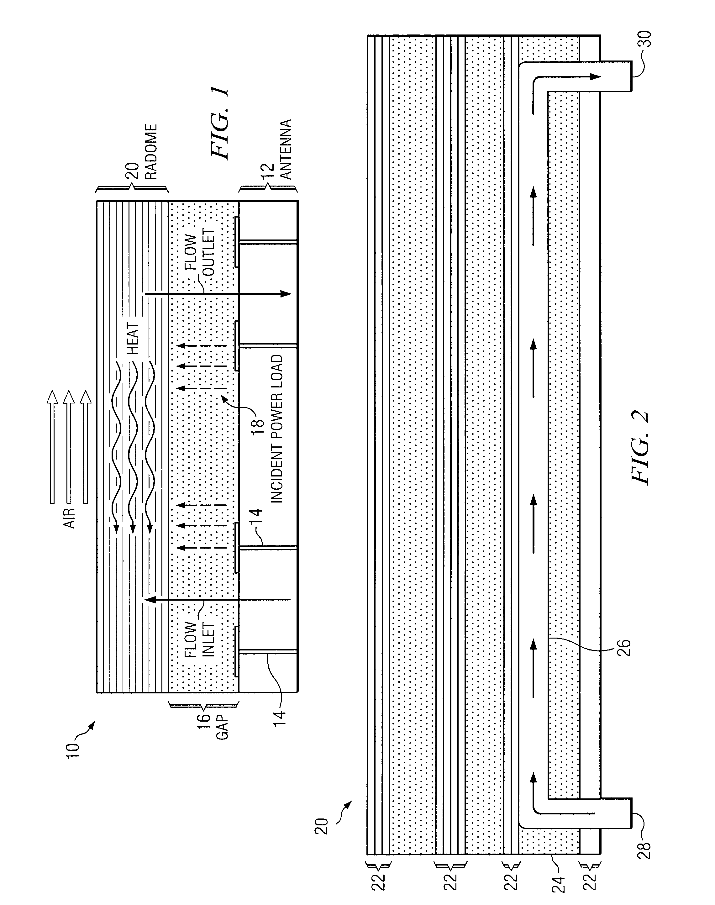 Internal cooling system for a radome