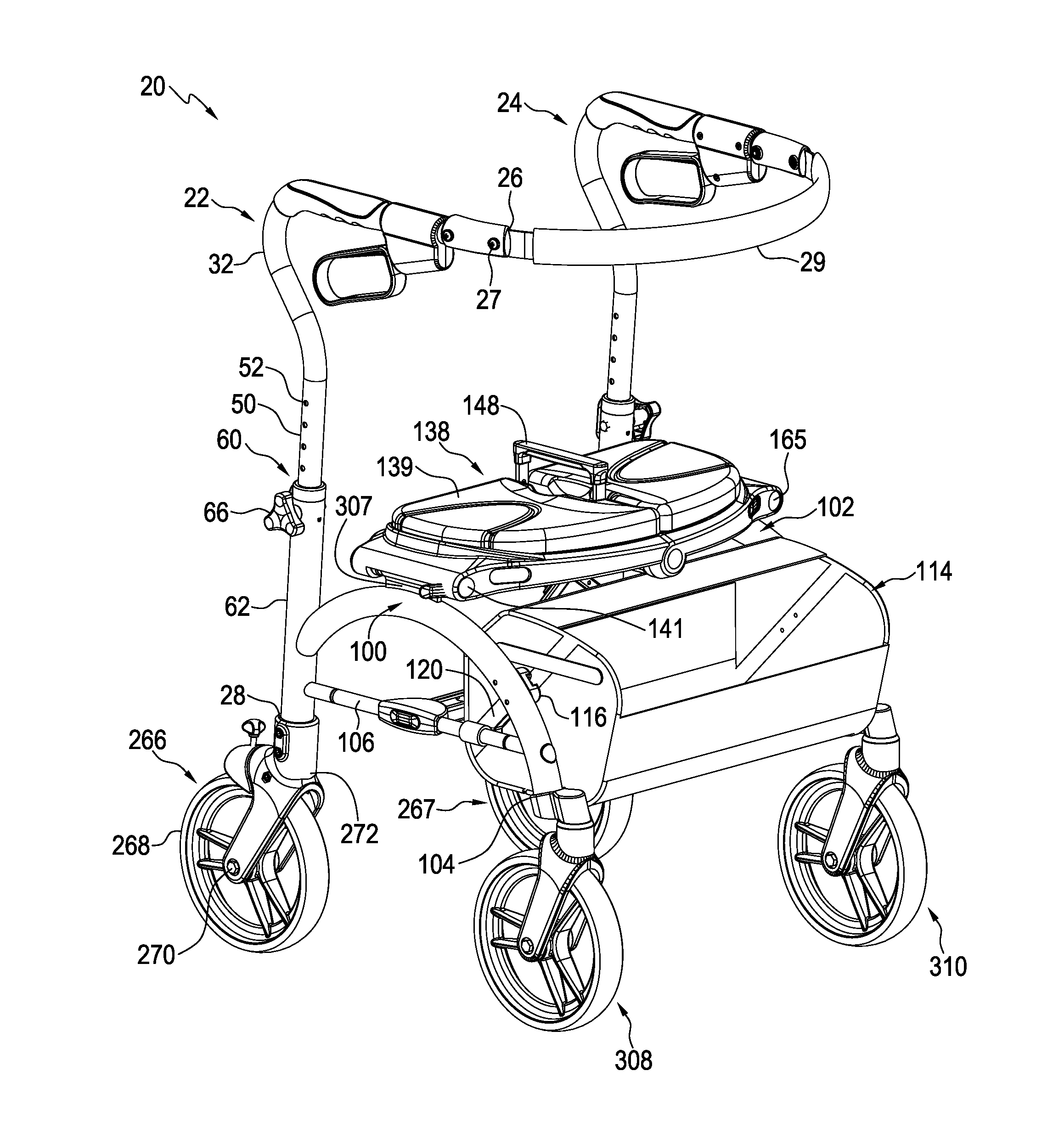 Foldable walker apparatus